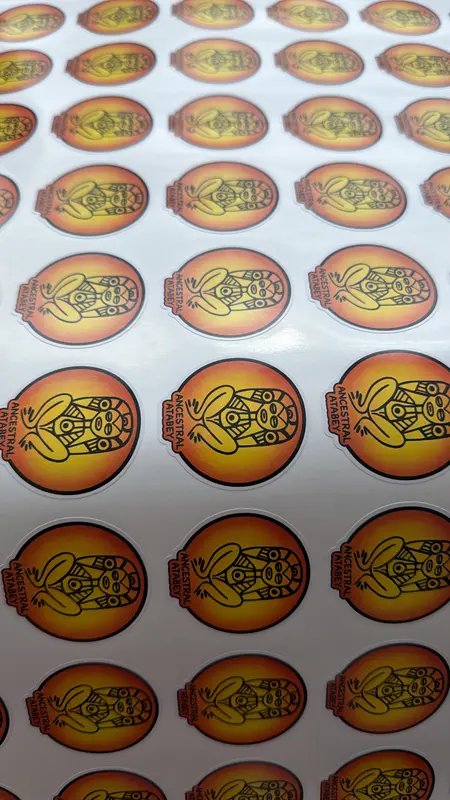 Stickers troquelados con el filo blanco de vinyl alrededor
